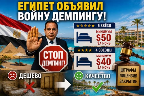 Египет объявил войну дешёвым отелям: «пятерки» хотят продавать не дешевле $50 за ночь Египет объявил войну дешёвым отелям: «пятерки» хотят продавать не дешевле $50 за ночь
