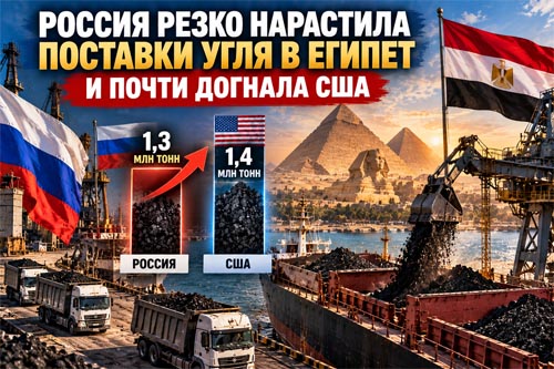 Россия резко нарастила поставки угля в Египет и почти догнала США Россия резко нарастила поставки угля в Египет и почти догнала США