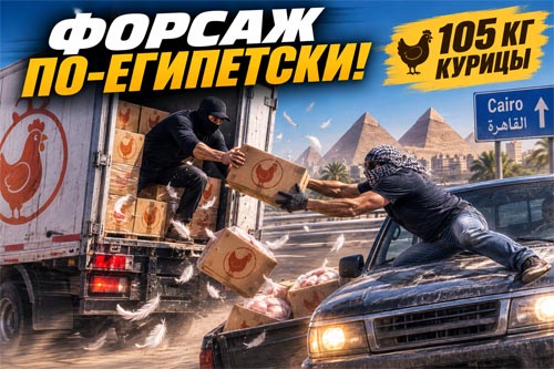 «Форсаж» по-египетски: грабители похитили с грузовика 105 кг курицы на ходу «Форсаж» по-египетски: грабители похитили с грузовика 105 кг курицы на ходу
