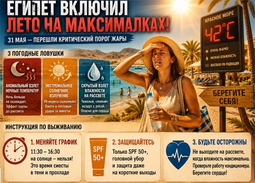 Египет включил лето на максималках: туристам пора менять режим выживания Египет включил лето на максималках: туристам пора менять режим выживания