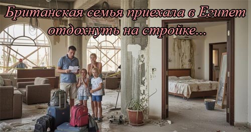 Британская семья приехала в Египет отдохнуть на стройке Британская семья приехала в Египет отдохнуть на стройке