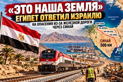 «Это наша земля»: Египет ответил Израилю на опасения из-за 500-километровой железной дороги через Синай «Это наша земля»: Египет ответил Израилю на опасения из-за 500-километровой железной дороги через Синай