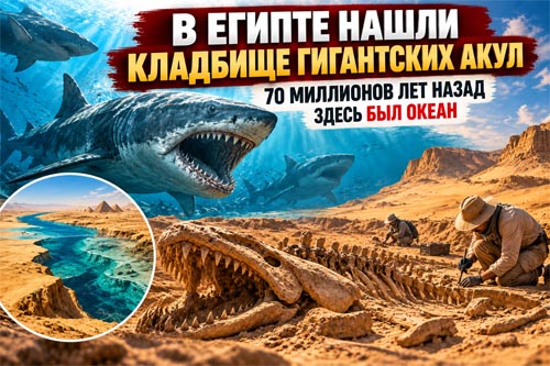 В Египте нашли кладбище гигантских акул: 70 миллионов лет назад на месте пустыни плавали шестиметровые хищники В Египте нашли кладбище гигантских акул: 70 миллионов лет назад на месте пустыни плавали шестиметровые хищники