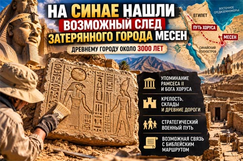 На Синае нашли возможный след затерянного города Месен На Синае нашли возможный след затерянного города Месен — ему около 3000 лет